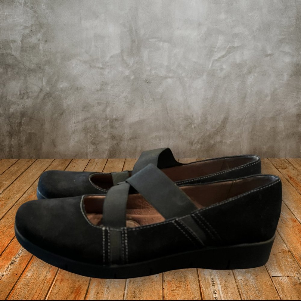 Natural Soul By Naturalizer Populate Black Suede Mary Jane Flats Women’s Size 10 - Picture 2 of 8